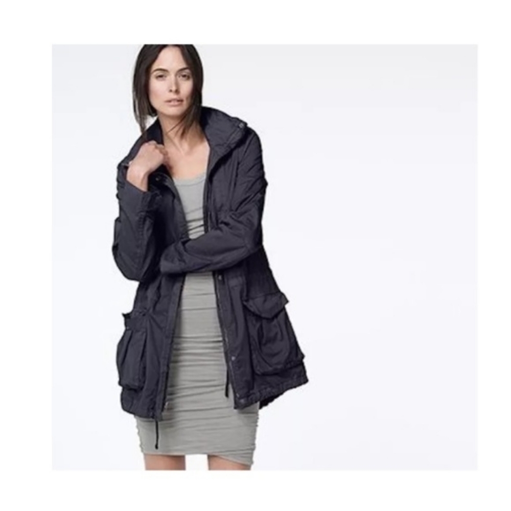 James Perse Charcoal Yosemite Hooded Parka Utility Jacket - Picture 1 of 11